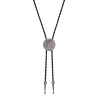 Kalung Dasi Bolo Retro Baru Gaya Koboi Barat Amerika Tali Kulit Aksesoris Paduan Logam Hadiah