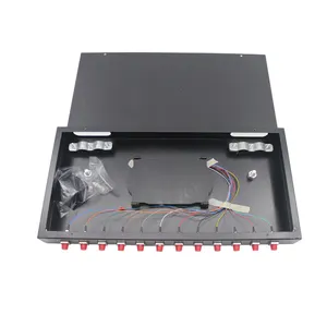 12 Port Fiber Optic Face Plate Information Box With Full FC Adapters Mental Protection Box Fiber Optic Terminal Box