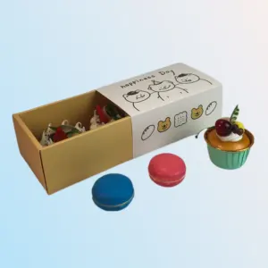 Wholesales White Card Paper Bakery Food Package Drawer Box with Lids Macaron Gift Box Chocolate Truffles Cake Pops Container