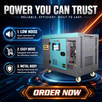 Générateur diesel 7500W 7,5KW silencieux, démarrage électrique, alimentation de secours portable, monophasé ATS 50/60Hz DG9500LN