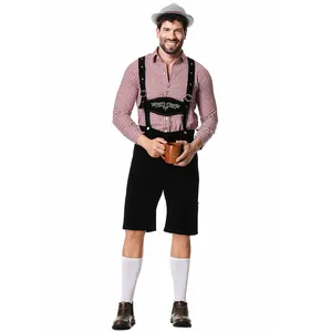 Ensemble trois pièces Oktoberfest : Costume Lederhosen pour <span class=keywords><strong>Homme</strong></span>, Bretelles, Chemise et Chapeau – <span class=keywords><strong>Tenue</strong></span> <span class=keywords><strong>de</strong></span> Cosplay pour Festivals <span class=keywords><strong>de</strong></span> <span class=keywords><strong>la</strong></span> Bière Bavaroises Allemands - Product Image 4