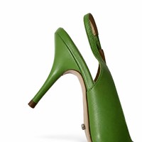 Sandales à talons hauts vertes à bout pointu et bride arrière, chaussures habillées à enfiler sans talon