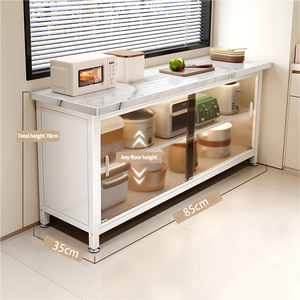 Armadio Portapiatti Rinforzato, Mobile Multiuso a Più Ripiani, Ampio <span class=keywords><strong>Spazio</strong></span> Adatto per Soggiorno e Cucina - Product Image 4