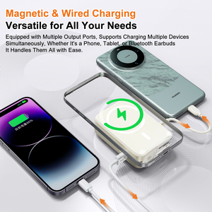 3 trong 1 di động cầm tay 10000mAh sạc điện thoại ngân hàng điện với được xây dựng trong USB-C cáp có thể gập lại <span class=keywords><strong>AC</strong></span> cắm du lịch nhỏ gọn pin gói - Product Image 5