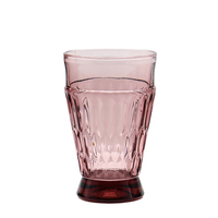 Gobelet en verre personnalisé vintage uni, ondulations élégantes en relief, tasse pressée pour l'eau, le jus ou le lait