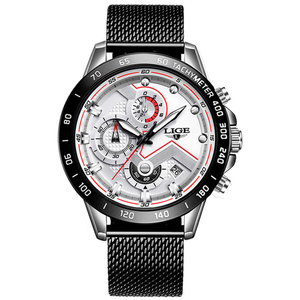 <span class=keywords><strong>LIGE</strong></span> – <span class=keywords><strong>montre</strong></span> de luxe pour <span class=keywords><strong>homme</strong></span>, en acier inoxydable, horloge à Quartz, étanche, chronographe sportif, 9929 - Product Image 3