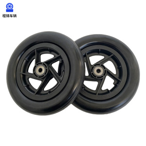 Ruedas Delanteras para Silla de Ruedas Cheng Jin de 10 Pulgadas, Neumático Sólido de PU para Silla de Ruedas Manual - Product Image 1