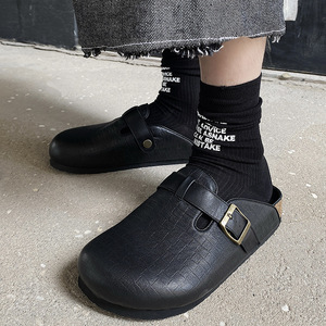 Summer Genuine Leather Light Clogs & Mules for Men with Arch Support Cork Sole Flat Slippers Outdoor casual walking Style <b>Shoes</b> - Product Image 4