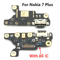 Conector de puerto de carga probada, Conector de cargador USB tipo C, placa de micrófono para Nokia 7 Plus, pieza de reparación de repuesto