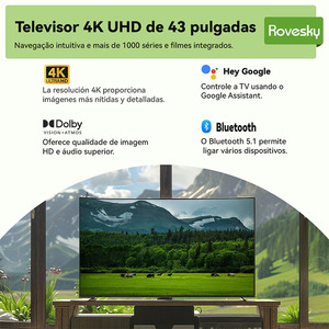 Téléviseur intelligent AI 43 pouces le plus vendu, Android 4K UHD LED, anti-reflet, WiFi, Bluetooth, écran plat sans cadre, vente en gros à prix réduit - Product Image 3