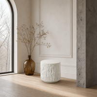 Table d'appoint moderne minimaliste en résine peinte blanc, table de chevet cylindrique imitation pierre, base dorée, mobilier de maison pour chambre et salon