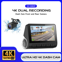 Nouvelle caméra embarquée DVR pour voiture, vision nocturne, détection de mouvement, enregistrement 4K IPS, grand angle 170 degrés, double caméra, prise en charge du Wi-Fi