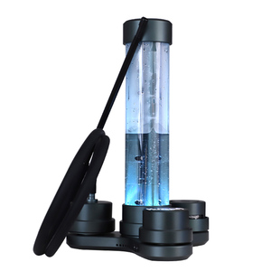 Nuevo estilo de lujo de vidrio de aluminio Led luz colorida 3 boquillas de humo carbón Shisha Hookah Set - Product Image 2