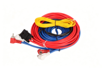 Kabel Harness Audio Amplifier Mobil Tembaga Murni dengan Konektor RCA, Pelapis PVC, dan Pelindung Foil & Braid - Ukuran Besar