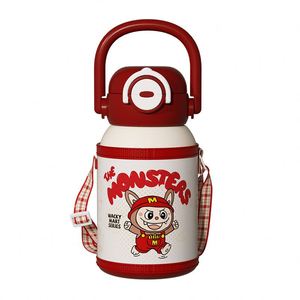 Student School Double Drink Suction Cartoon 316 Stainless Steel Kid Student Children's <b>Thermos</b> <b>Cup</b> Water Bottle With Rope Handle - Product Image 1
