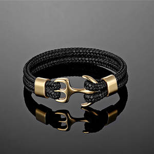 Bracelets Nautiques Délicats en Cuir Plaqué Or 14k 18k en Acier Inoxydable 316L, Étanche et Anti-ternissement, pour Hommes - Product Image 1