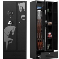 Armario de Acero para Armas Largas y Municiones con Cerradura de Contraseña/Huella Dactilar para Uso Doméstico, Modelo GS-140, Dimensiones 1400 mm