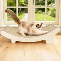 Lit pour chat en bois chaud JUNJI, griffoir en sisal