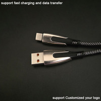 Cables USB Tipo A a Tipo C con Luces LED Azules de Línea Trenzada a Prueba de Tirones para Teléfonos Móviles de Supermercados