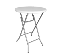 Table de bar à cocktails pliable portable en plastique blanc de 80 cm de diamètre pour événements extérieurs, mariages, banquets, hôtels et fêtes