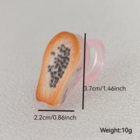 Hotsale Mode Fruit Ring Orchard Stijlen Aardbei Ananas Kiwi Fruit Papaya Schattige Sieraden Cadeau Creatieve Hars Ringen