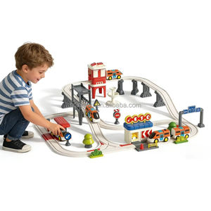 Ensemble <span class=keywords><strong>de</strong></span> jouets <span class=keywords><strong>de</strong></span> construction urbaine <span class=keywords><strong>de</strong></span> ville 55 pièces avec circuit <span class=keywords><strong>de</strong></span> train électrique B/O et voies <span class=keywords><strong>de</strong></span> <span class=keywords><strong>course</strong></span> - Product Image 1