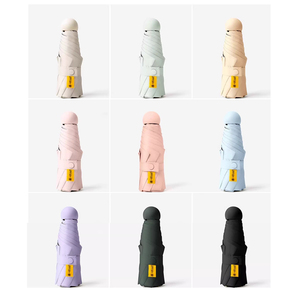 Custom Printed Logo 19 Inch*6k 5 Fold Pocket Umbrella Windproof Rain Umbrella UV Protection Travel Umbrella Wholesale - Product Image 2