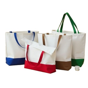 Sac fourre-tout en toile de coton Cangnan Perfect Bags avec sangle colorée, sac de shopping vierge pour usage quotidien, taille standard - Product Image 1