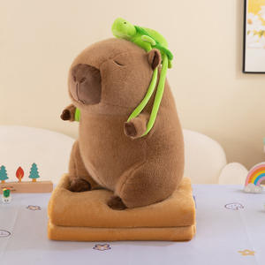 Meistverkauftes 2-in-1 Capybara Klimadecke Plüschtier PP Baumwolle Nickerchen-Kissen Quilt Bären-Typ Netzfutter Export Großhandel - Product Image 6