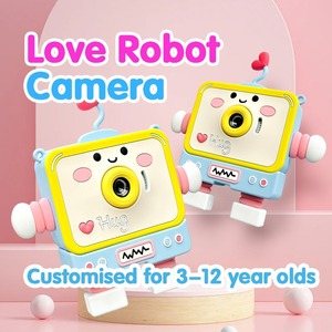 Kids <b>Camera</b> Y6 HD Cute Robot Design Photo Video Recording For Children Gift Bright Yellow 160x160x60mm - Product Image 4