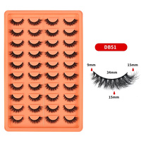 Extensions de cils demi-bande en faux vison, naturelles, réutilisables, courtes, douces, pour maquillage quotidien