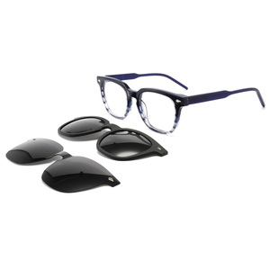 Gafas de sol con clip magnéticas de dos tonos cuadradas a la moda, Gafas de bloqueo de luz azul, Gafas Lunettes De Soleil - Product Image 3