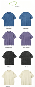 250g vintage heavyweight cotton short sleeved T shirt Washed blank round <b>neck</b> T-shirt <b>High</b> quality wholesale customized <b>tshirt</b> - Product Image 5