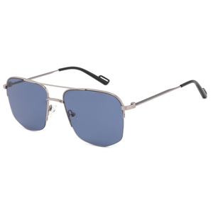 <b>Pilot</b> Sunglasses Rectangle Full Rim Polarized Blue Lenses 100% UV Protection Unisex Adult Outdoor Use - Product Image 1
