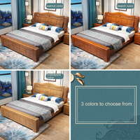 Lit King Size en Bois de Pin Massif de Style Chinois Neuf et Pas Cher, Vente Directe d'Usine, Lit Double Queen Size 1,8m, Lit 1,5m, Meubles de Rangement pour Chambre à Coucher