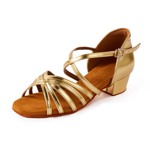 Chaussures de danse de <span class=keywords><strong>tango</strong></span> latin OEM Zapatos pour filles chaussures de danse de salon en cuir verni PU de couleur unie en daim antidérapant - Product Image 2