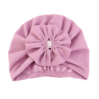 Bonnet Turban à Grande Fleur pour Femme, Nœud Papillon, Chapeau Turban, Bonnet Musulman, Foulard