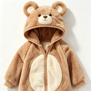 Ropa de bebé con personajes de animales personalizados, ropa de invierno cálida de felpa, disfraz de bebé unisex, adorable conjunto de cosplay para bebé - Product Image 5