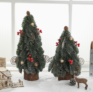 2025 nouveau vert tordu cou arbre de noël et neige Mini fruits rouges <span class=keywords><strong>en</strong></span> <span class=keywords><strong>pot</strong></span> <span class=keywords><strong>petit</strong></span> bureau ornements de noël décorations - Product Image 3