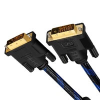 DVI-D plaqué or 24 + 1 double lien mâle mâle câble vidéo numérique noyau de Ferrite PVC veste pour jeu DVD ordinateur portable moniteur projecteur