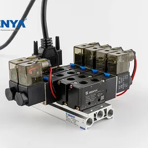 Série SW DC24V DC12V Tête unique 2 positions 5 voies 3 Base d'électrovanne pneumatique 3 collecteurs Collecteur d'électrovanne pneumatique