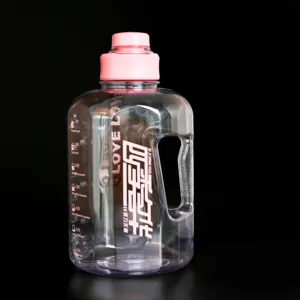 Benutzer definiertes Logo Sport Motivierend 1,5 Gallonen große Kapazität 2L Plastik flasche Wasser flasche mit Zeit markierung