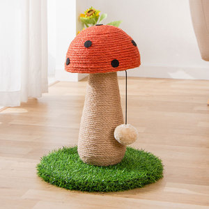 Secure Mushroom Sisal <b>Cat</b> <b>Scratch</b> Board Bite Resistant Scratcher Tree Tower Hemp <b>Post</b> Pet Toys Cute Pet <b>Cat</b> Climbing Frame - Product Image 6