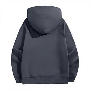 Sweat-shirt à capuche pour homme, couleur unie, coton tricoté, design décontracté avec poche, vêtement d'automne, coupe classique - Product Image 2
