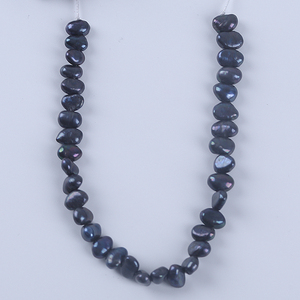 ขนาด5-6มม. สายสั้นสีเทาเข้มย้อมสีไข่มุกบาโรก7นิ้วสำหรับทำเครื่องประดับ18ซม. - Product Image 1