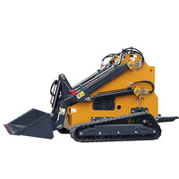 Mini-chargeuse compacte sur chenilles de fournisseur chinois, capacité de la benne de 0,15 m³, moteur haute performance, pompe PLC, roulement