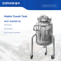 Réservoir de stockage sous pression en acier inoxydable personnalisé SOPHON 1000L, réservoir de transfert de boues industriel mobile, niveau de sécurité élevé