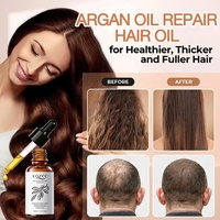 Huile capillaire à l'argan Lozee, huile de noix du Maroc, soin capillaire lissant et adoucissant pour cheveux bouclés, abîmés et secs, huile essentielle