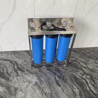 Système de filtration d'eau manuel pour toute la maison, sur mesure pour le marché du Moyen-Orient, filtration en 3 étapes, cadre en acier inoxydable 4,5 x 20 po, usage domestique