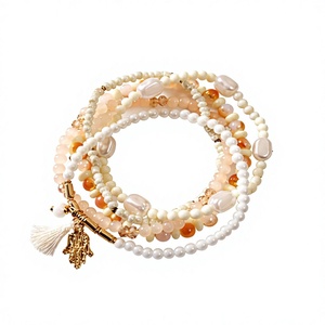 Bohemian Wrap <b>Bracelet</b> With Imitation Pearl And <b>Gold</b> Plated Tassel Women's Jewelry Gift - Product Image 1